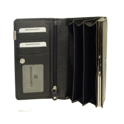Damen Bügel Geldbörse Schwarz Bodenschatz Kings Nappa 8-785-001 RFID Schutz