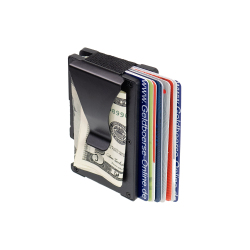 Kreditkartenetui Scheinklammer RFID Schutz 1-15 Kreditkarten Aluminium Schwarz