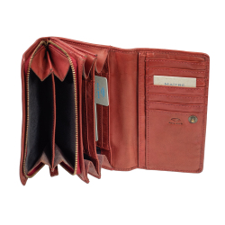 Rote Damen Geldbörse Dilara Maitre steinbach red RFID Leder Portemonnaie