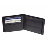 GO Geldbörse mit RFID Schutz Schwarz Geldbeutel Leder Querformat Portemonnaie
