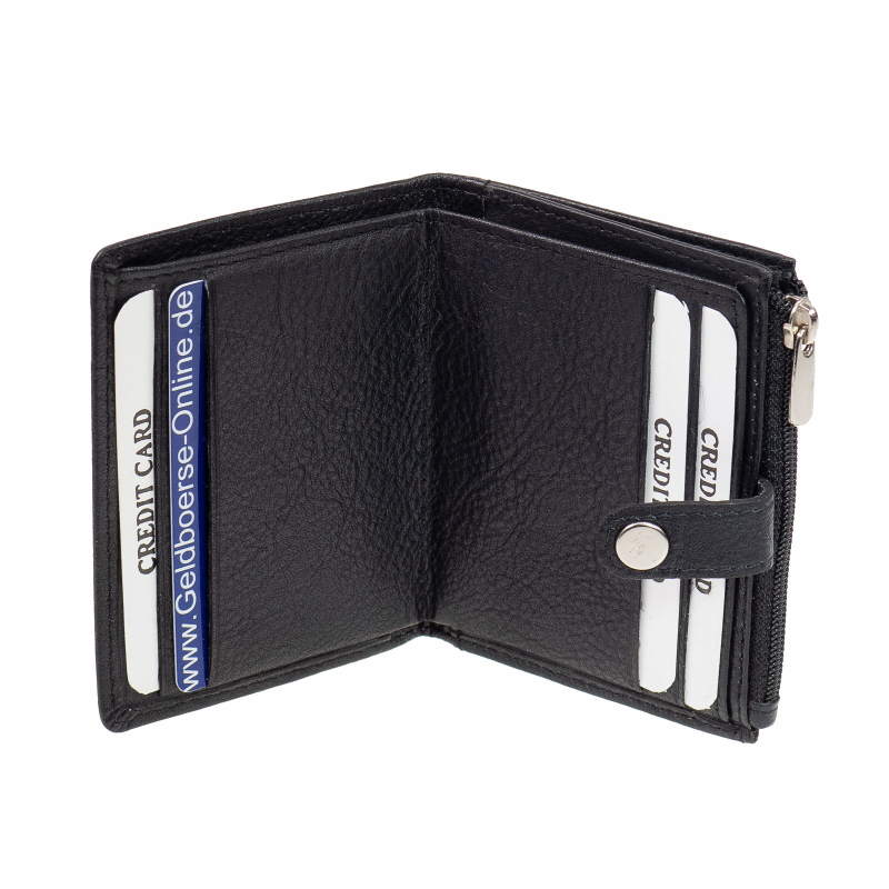 GO kleine Geldbörse RFID Schutz Schwarz Leder Mini Portemonnaie - Gel,  19,95 €