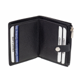 GO kleine Geldbörse mit RFID Schutz Schwarz Geldbeutel Leder Mini Portemonnaie