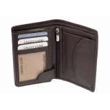 kleine Leder Geldbörse GO RFID Schutz Braun Geldbeutel Hochformat Portemonnaie