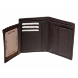 GO Geldbörse mit RFID Schutz Leder Geldbeutel Portemonnaie Braun Hochformat