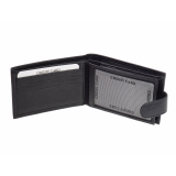 GO kleine Geldbörse mit RFID Schutz Schwarz Geldbeutel Leder Mini Portemonnaie