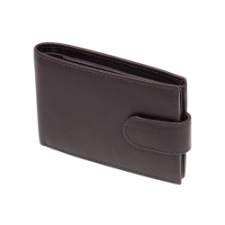 kleine Geldbörse GO mit RFID Schutz Braun Geldbeutel Leder Mini Portemonnaie