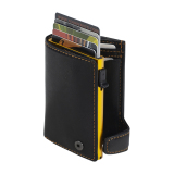 Mini Geldbörse mit Münzfach TONY PEROTTI Vegetale Minibörse Schwarz Gelb RFID