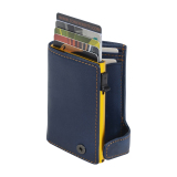 Mini Geldbörse mit Münzfach TONY PEROTTI Vegetale Minibörse Blau Gelb RFID
