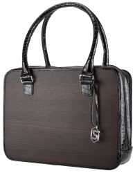 Handtasche Mary Sebastian Sturm Henkel Holz Schwarz...