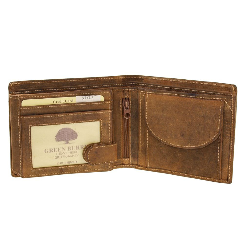 Greenburry Vintage Leder Ausweis Geldbörse Portemonnaie Geldbeutel 1705B-25 